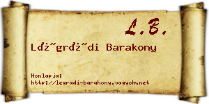 Légrádi Barakony névjegykártya